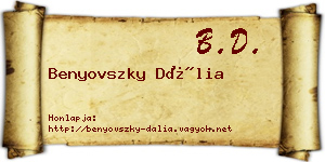 Benyovszky Dália névjegykártya